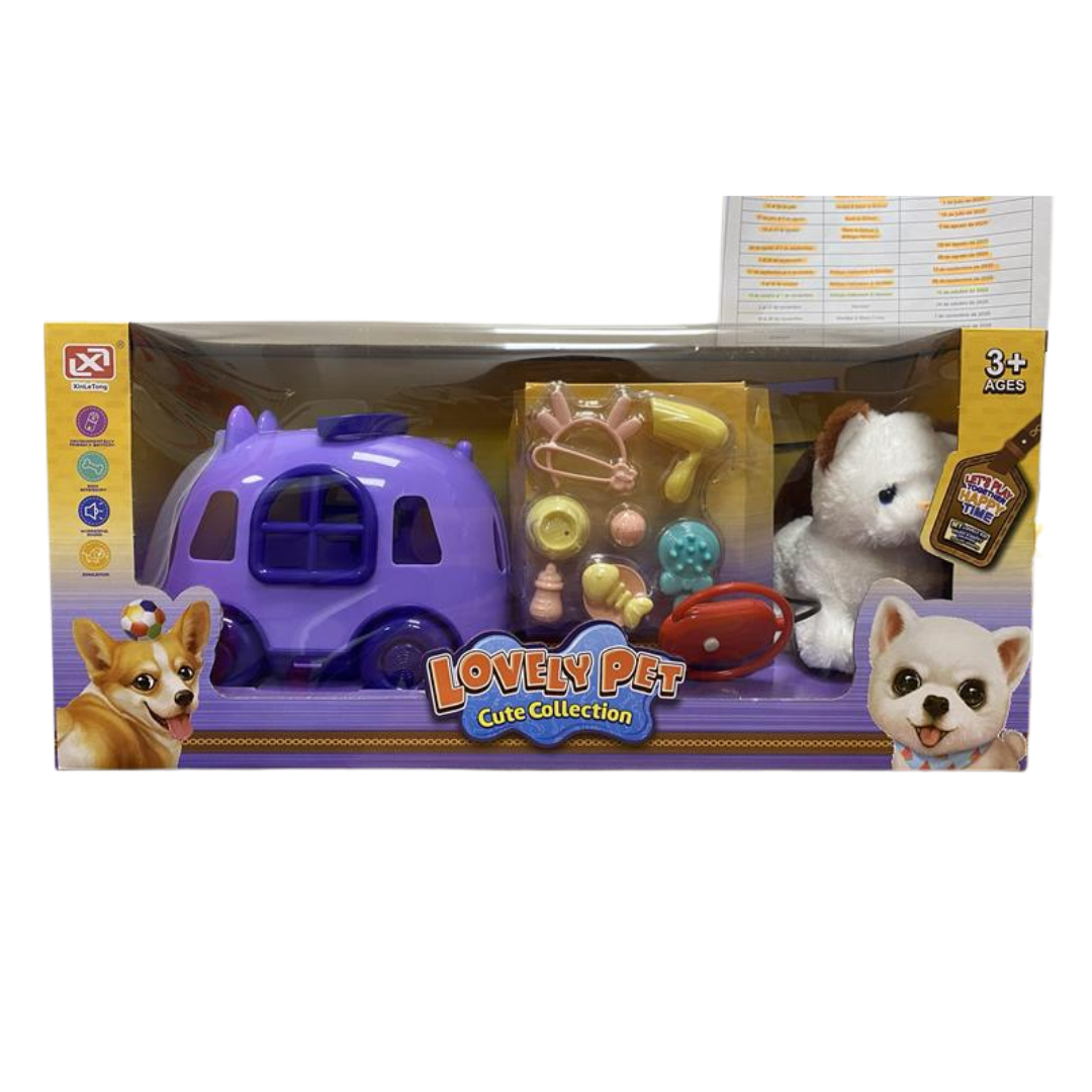 Pet Grooming Playset juguete peluquería perro peluche transportín
