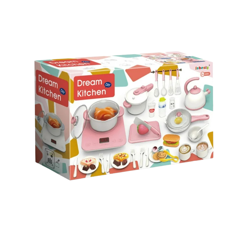 2-in-1 Portable Kitchen Cooking Carry Case Playset (Pink)