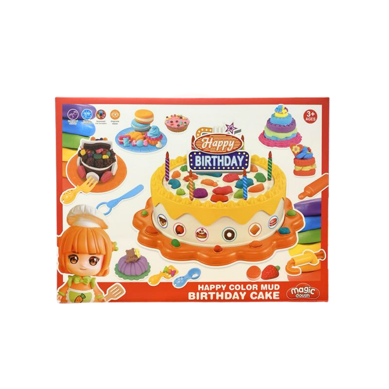 DIY Birthday Cake Modeling Dough Playset with Decorating Tools