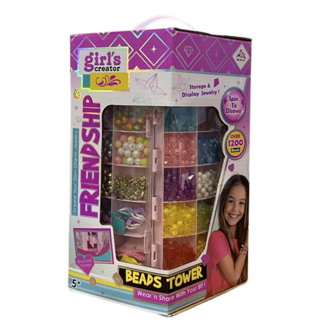 Friendship Bracelet Bead Tower set cuentas pulseras torre giratoria niñas