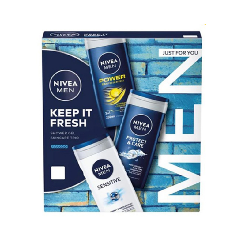 Nivea Men Keep It Fresh Shower Gel Trio Gift Set (3-Piece)