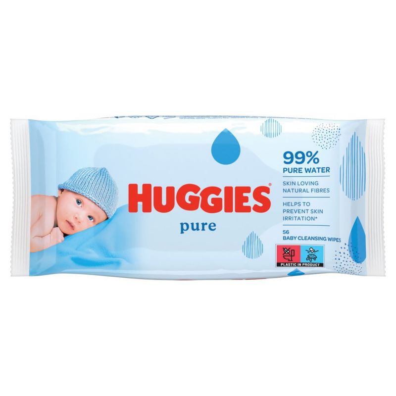 Huggies Pure Baby Wipes Fragrance Free (56 ct)