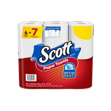 Paquete de 6 rollos de toallas de papel Scott Choose-A-Sheet.