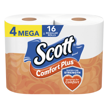 Scott ComfortPlus mega rolls papel higiénico resistente