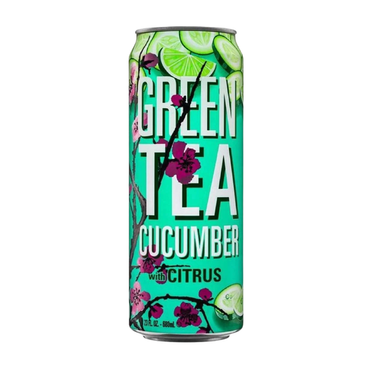 Lata de té helado AriZona Green Tea with Cucumber de 22 onzas.