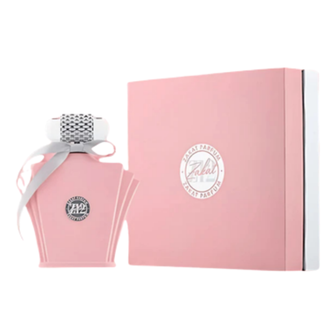 Perfume Zakat Z12 Eau de Parfum para mujer botella de 100ml en caja rosa.
