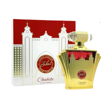 Perfume Zakat Z96 Eau de Parfum para mujer botella de 3.4oz en caja dorada.