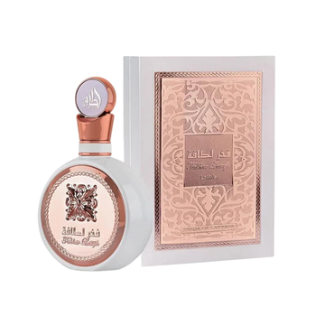 Perfume Lattafa Fakhar Women Rose en frasco blanco ornamentado 100ml.