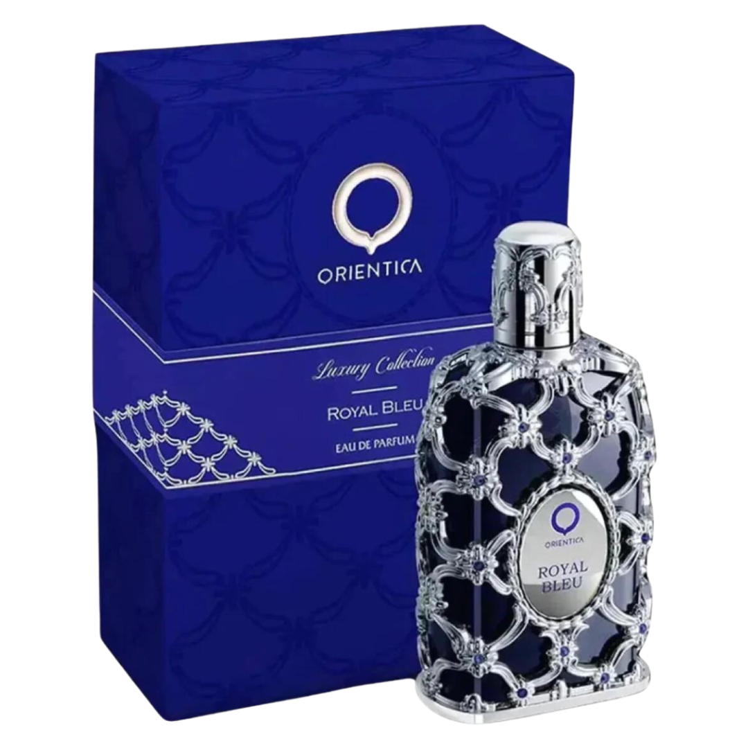Orientica Royal Bleu Eau de Parfum 80ml perfume lujo botella azul