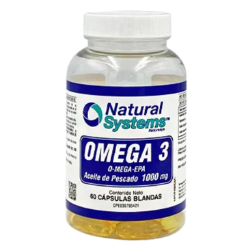 Cápsulas de Omega 3 Natural Systems 1000mg aceite de pescado 60 unidades