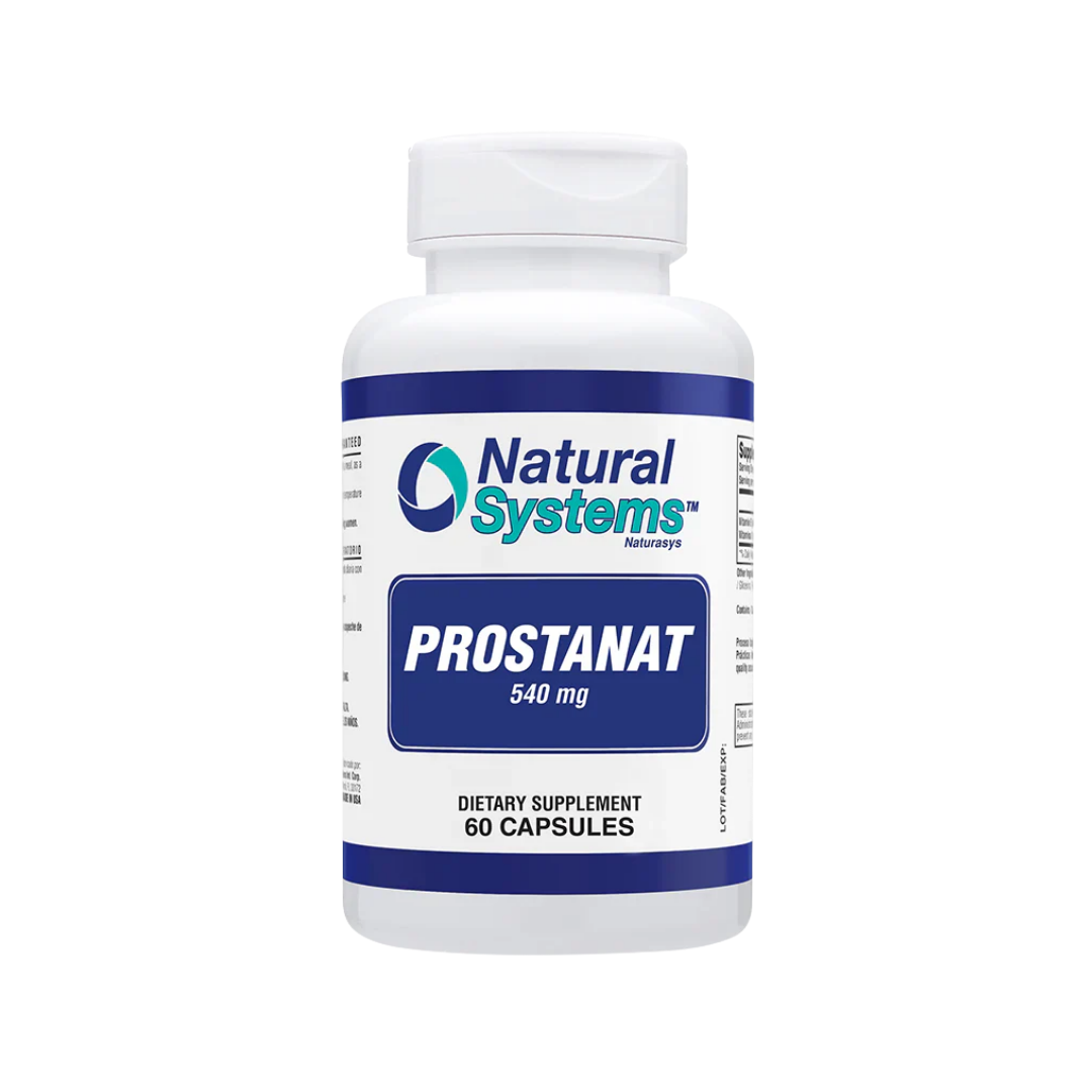 Suplemento Natural Systems Prostanat 540mg para salud masculina 60 cápsulas.
