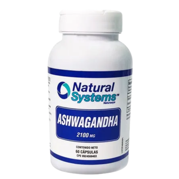 Natural Systems Ashwagandha suplemento antiestrés 60 cápsulas