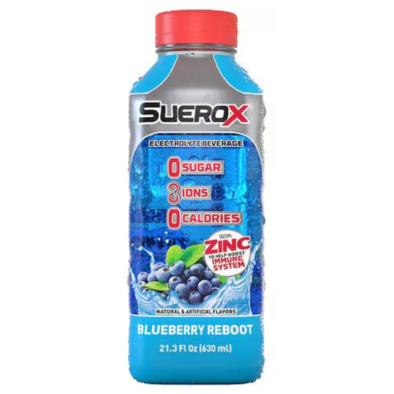 Suerox Zero Sugar Blueberry Electrolyte Beverage 21.3oz