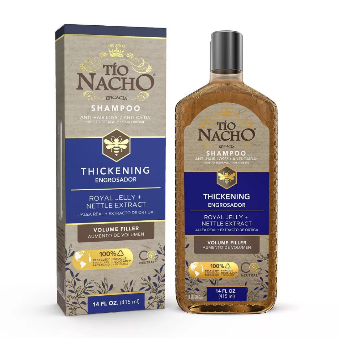 Shampoo Tío Nacho Thickening jalea real y ortiga 14oz