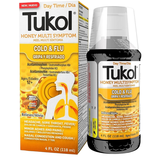 Tukol Honey Multi-Symptom Cold & Flu Relief Liquid 4oz jarabe miel gripe
