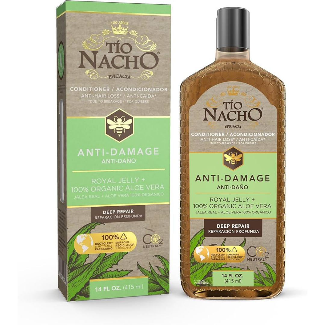 Acondicionador Tío Nacho Anti-Damage aloe vera y jalea real 14oz