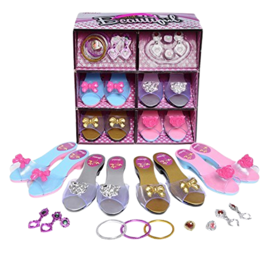 Princess Dress Up Shoe Set zapatos tacón juguete niñas joyas