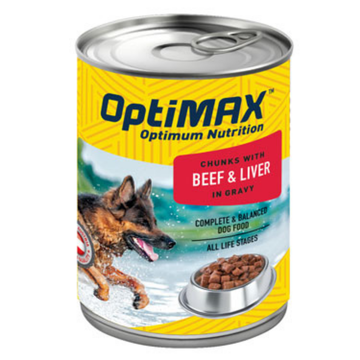 Optimax Beef & Liver 14.6oz comida húmeda para perro