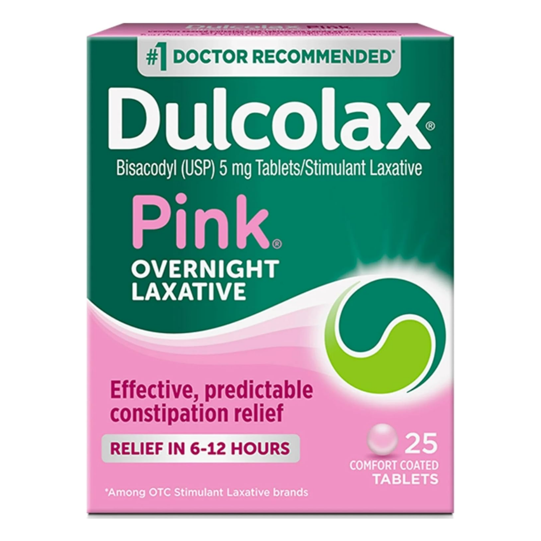 Dulcolax Pink Laxative Tablets para mujeres alivio suave 25ct