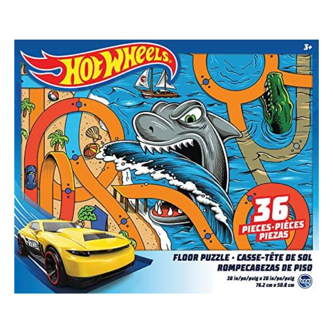 Hot Wheels Floor Puzzle 36 piezas rompecabezas suelo tiburón