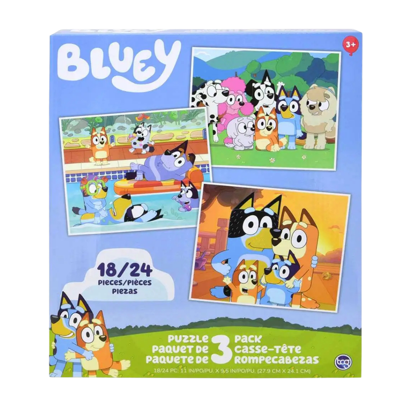 Bluey Jigsaw Puzzle 3-Pack (18 & 24 Pieces)