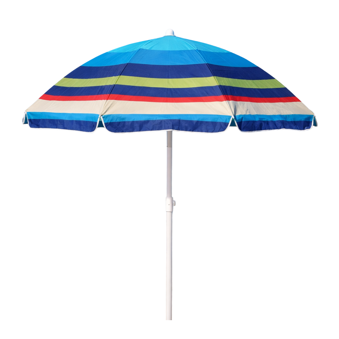 Sombrilla de playa SunLife con rayas de colores y función de inclinación
