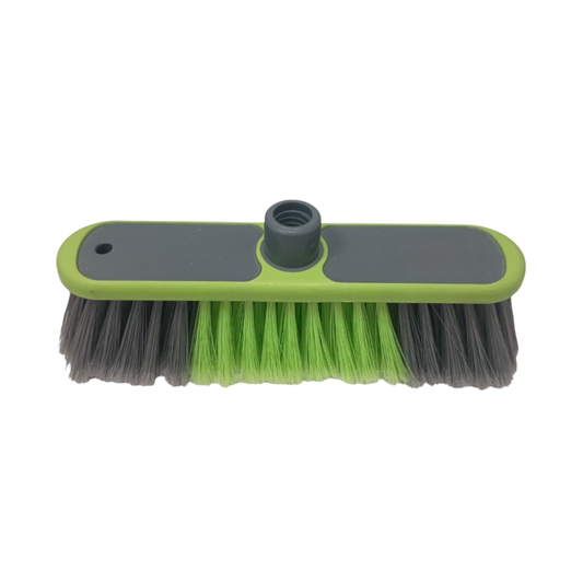 Cabezal de escoba HomeBasics con cerdas gris y verde de alta resistencia