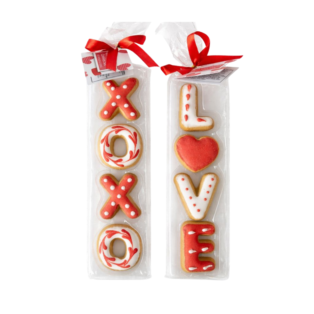 Galletas decoradas Dolchette LOVE y XOXO para San Valentín.