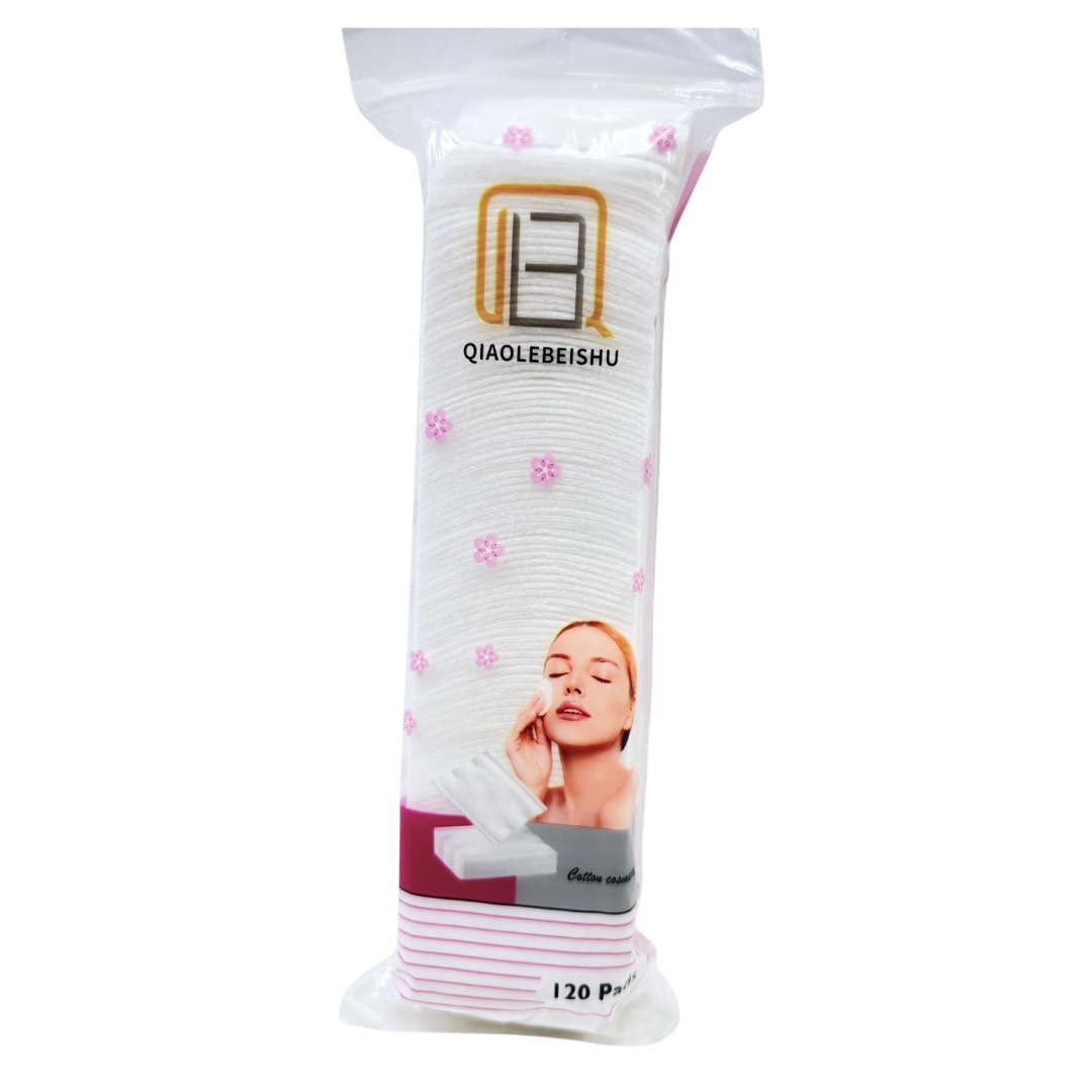 Qiaolebeishu Cotton Makeup Remover Pads almohadillas de algodón 120 unidades