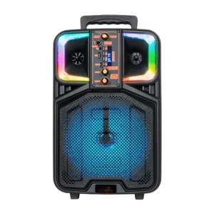 Bocina portátil HomeBoss AO-818 de 8 pulgadas con Bluetooth y luces LED