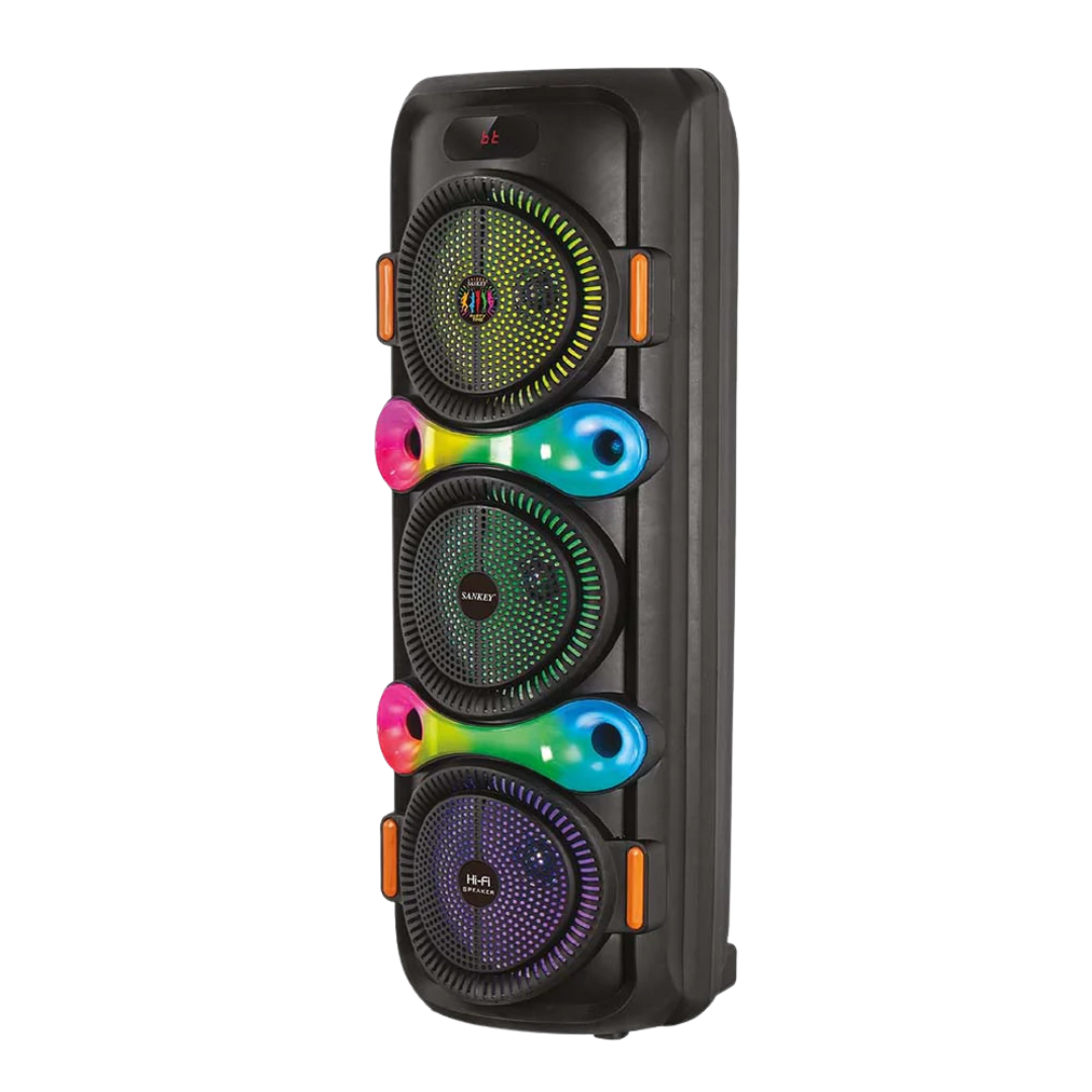 CH-8803 bocina portátil Bluetooth triple 8 pulgadas luces RGB