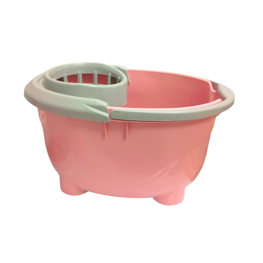 Cubo para trapeador color rosa con escurridor de alta resistencia