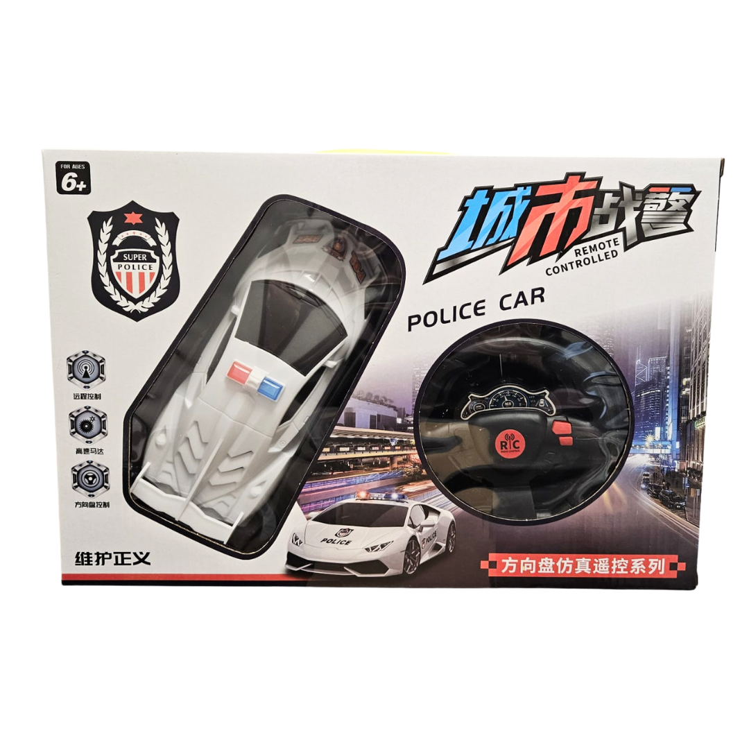 Auto de policía a control remoto City Combat escala 1:16 blanco