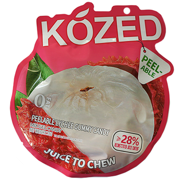 Kozed gummy candy lychee sin grasa gomitas exóticas 2.65oz