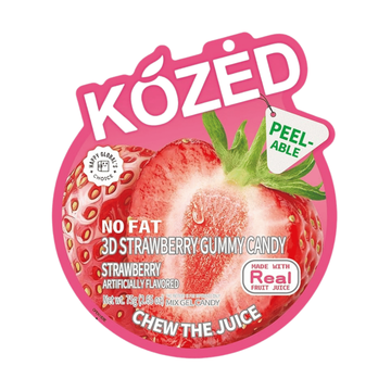 Kozed gummy candy strawberry sin grasa gomitas fresa 2.65oz