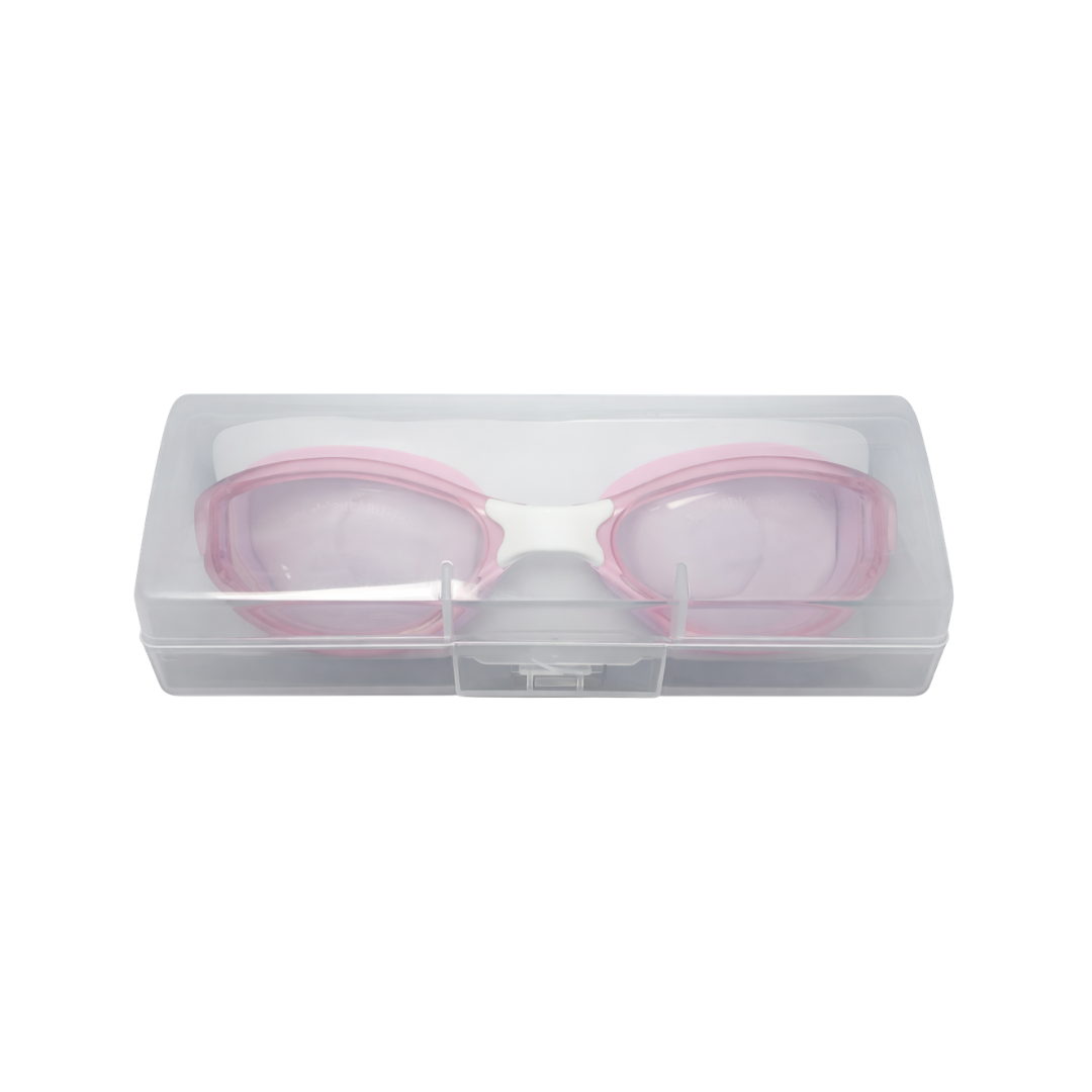 Gafas de natación para niñas color rosa con estuche protector rígido