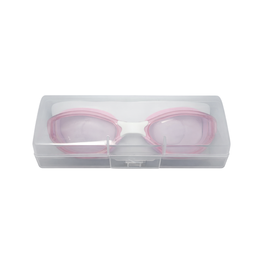 Gafas de natación para niñas color rosa con estuche protector rígido