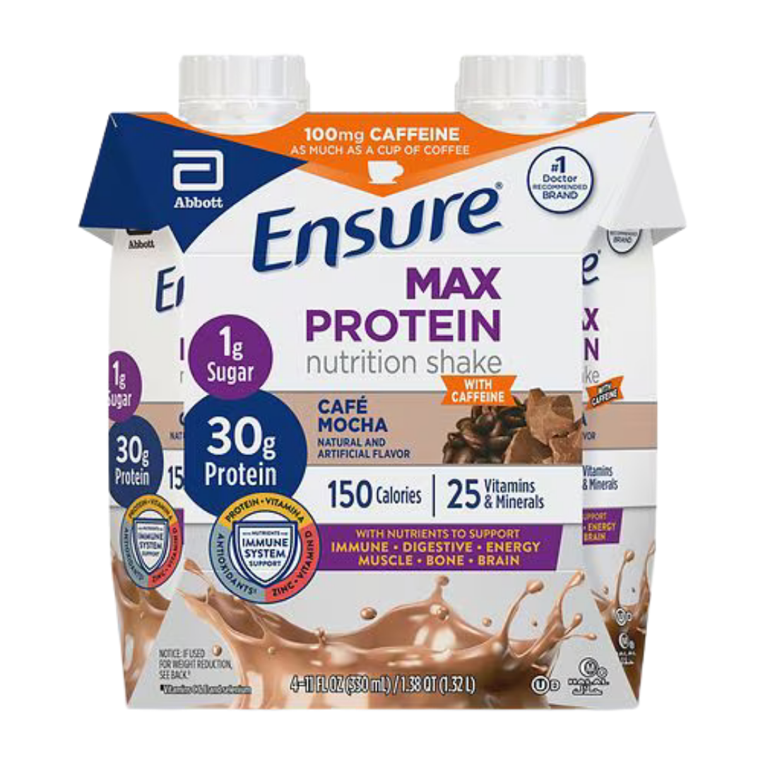 Ensure Max Protein Café Mocha batido nutricional con 30g de proteína 4pk.