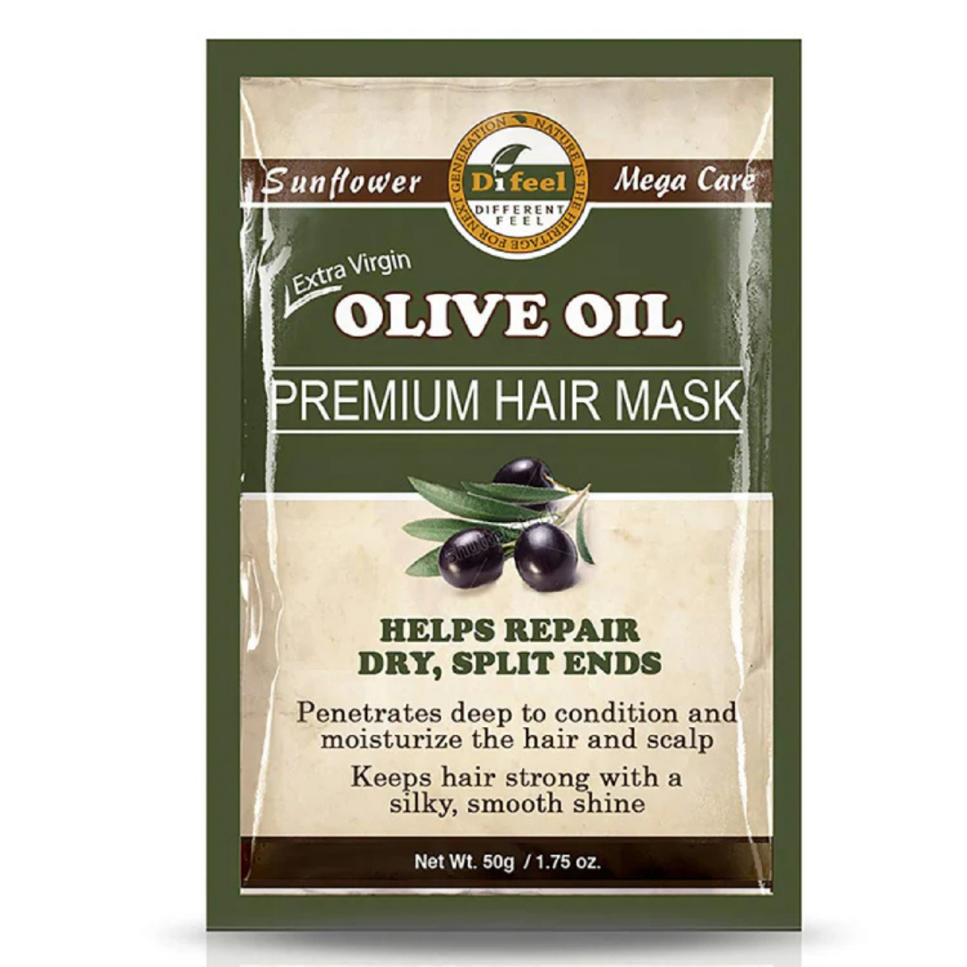 Mascarilla capilar Difeel Olive Oil repara puntas secas 1.75oz