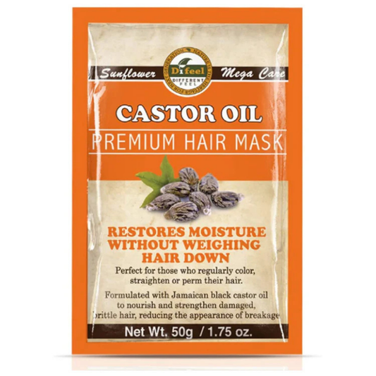 Mascarilla capilar Difeel Castor Oil repara cabello dañado 1.75oz