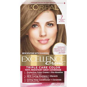 L'Oréal Paris Excellence Triple Protection Permanent Hair Color - 7 Dark Blonde (6.3 fl oz)