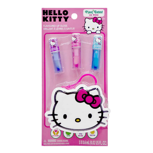 Hello Kitty Flavored Lip Gloss Set with Coin Pouch (3 Pack)