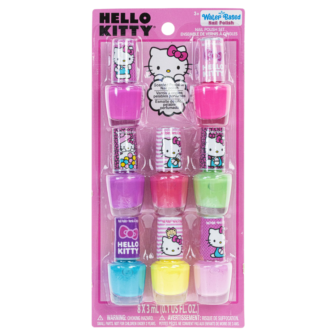 Hello Kitty Nail Polish Set esmaltes uñas niñas pelables 8 colores