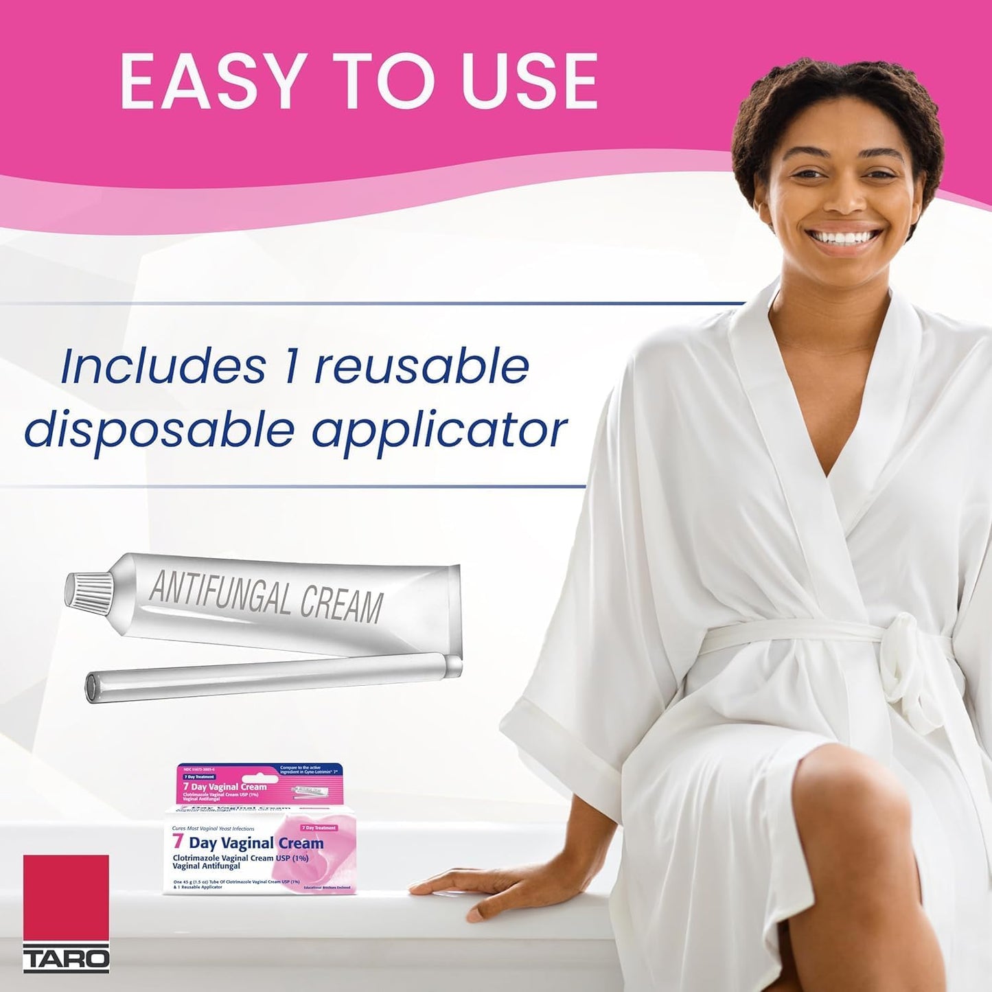 Taro Clotrimazole 7 Day Vaginal Cream Antifungal Treatmetn (1.5 oz)