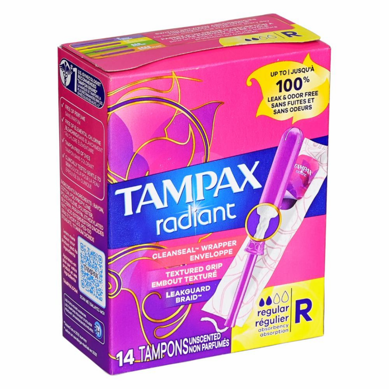 Tampax Radiant Tampons Regular Absorbency Unscented (14 ct)