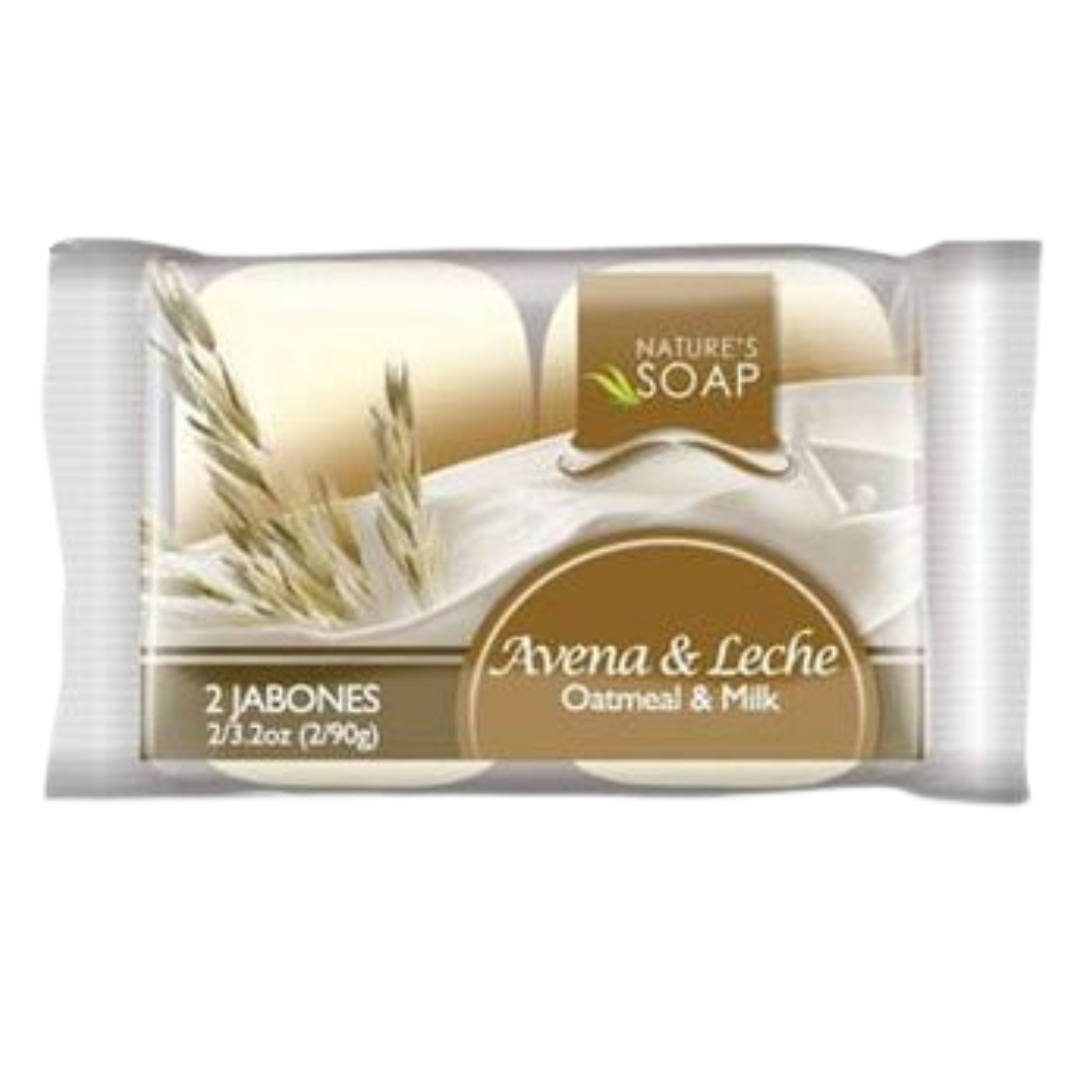 Jabón de avena y leche 2 pack cuidado nutritivo