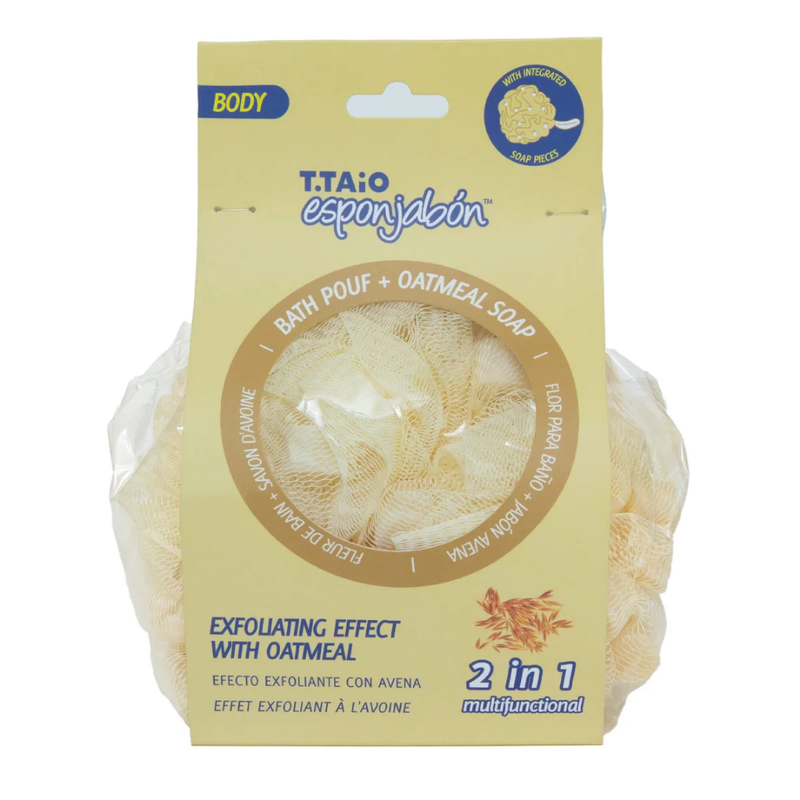 T.Taio Esponjabon Oatmeal Bath Pouf + Oatmeal Soap (2in1)