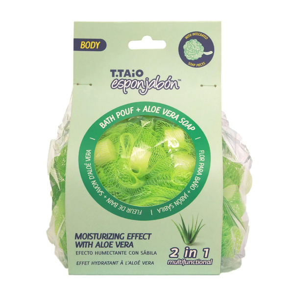 T.Taio Esponjabon Aloe Vera Bath Pouf + Aloe Vera Soap (2in1)