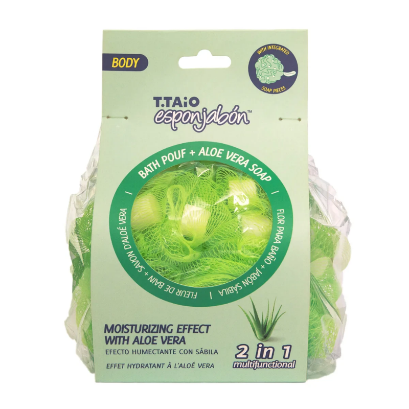 T.Taio Esponjabon Aloe Vera Bath Pouf + Aloe Vera Soap (2in1)