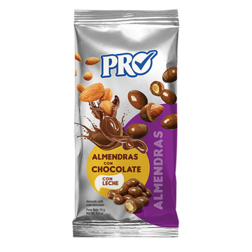 Pro Almendra Chocolate Covered Almonds 1.5oz snack almendras chocolate